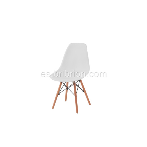 Plastic Chiar Modern Dining Chiars con patas de madera